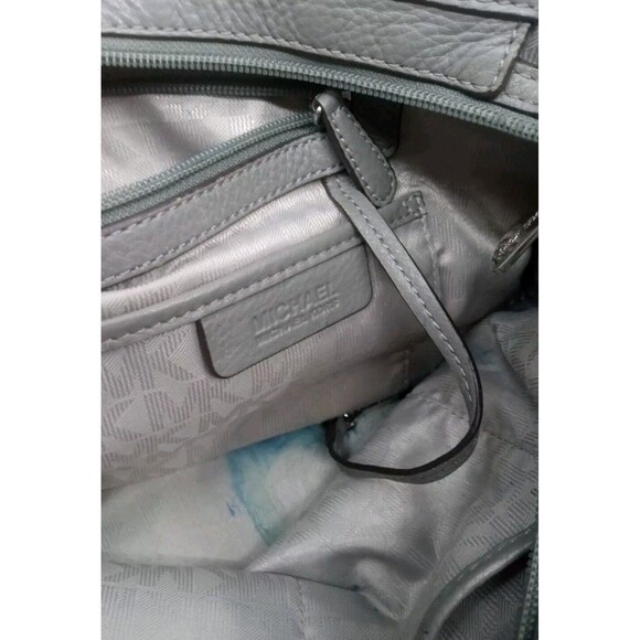 Michael Kors Bedford Pebbled Leather Medium Pocket Tote Shoulder Bag Gray - Picture 5 of 14